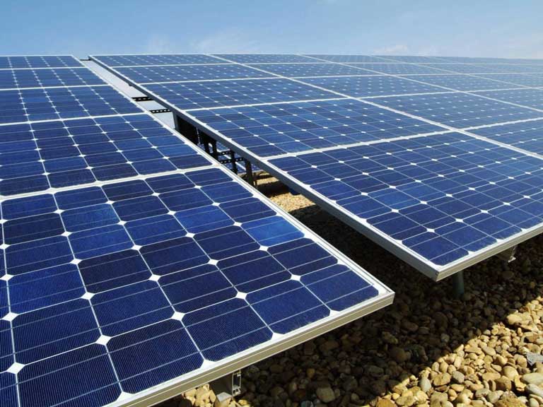 Solar panels in rural area