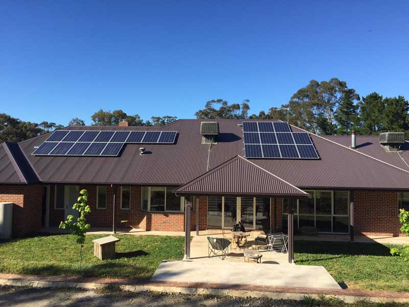 Solar panels installed on family home