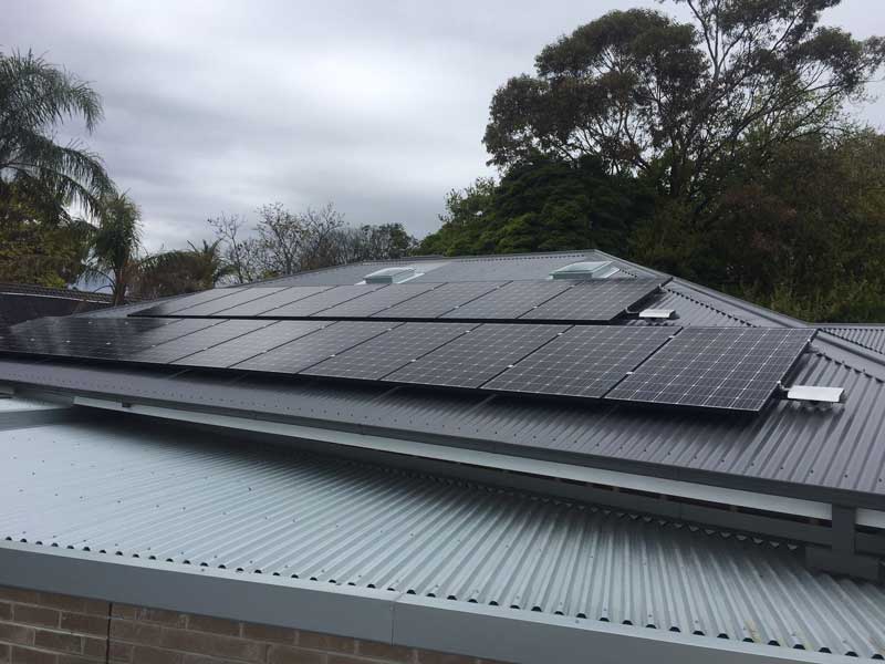 Solar panels installed on roof of home