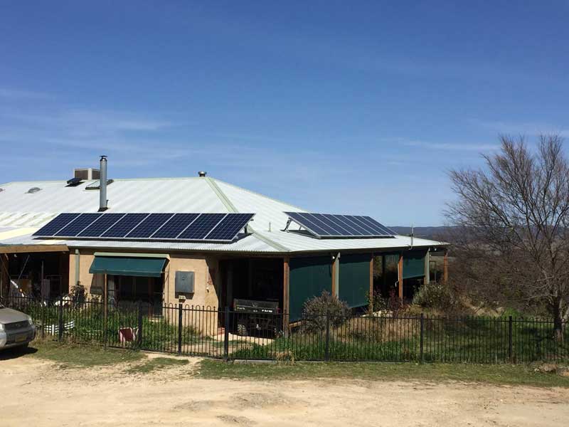 Solar panels installed on roof of home
